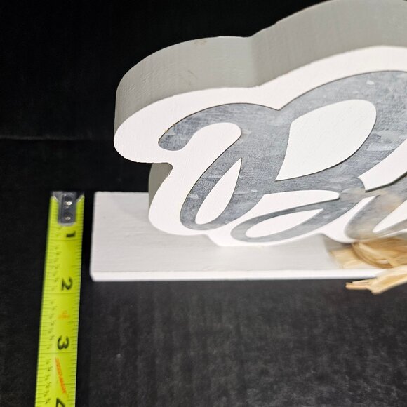 Hobby Lobby White Wood and Galvanized Blessed Script Lettering Tabletop Sign Wit - Picture 8 of 8